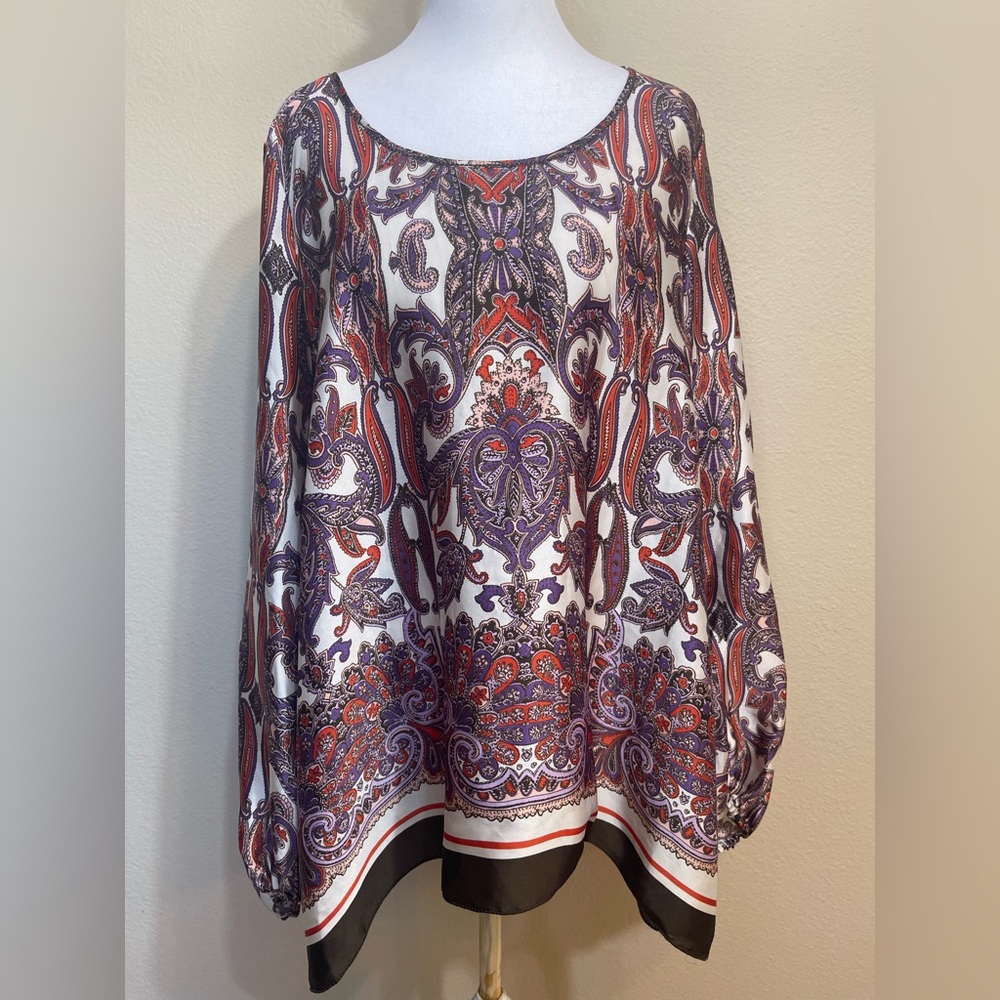 Max Edition Boho Multicolor Paisley Blouse